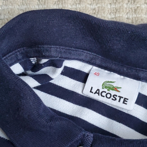 Girl's Lacoste Short Sleeve Striped T-Shirt - Picture 8 of 8